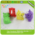 animal rubber rhino shaped eraser for kids toy